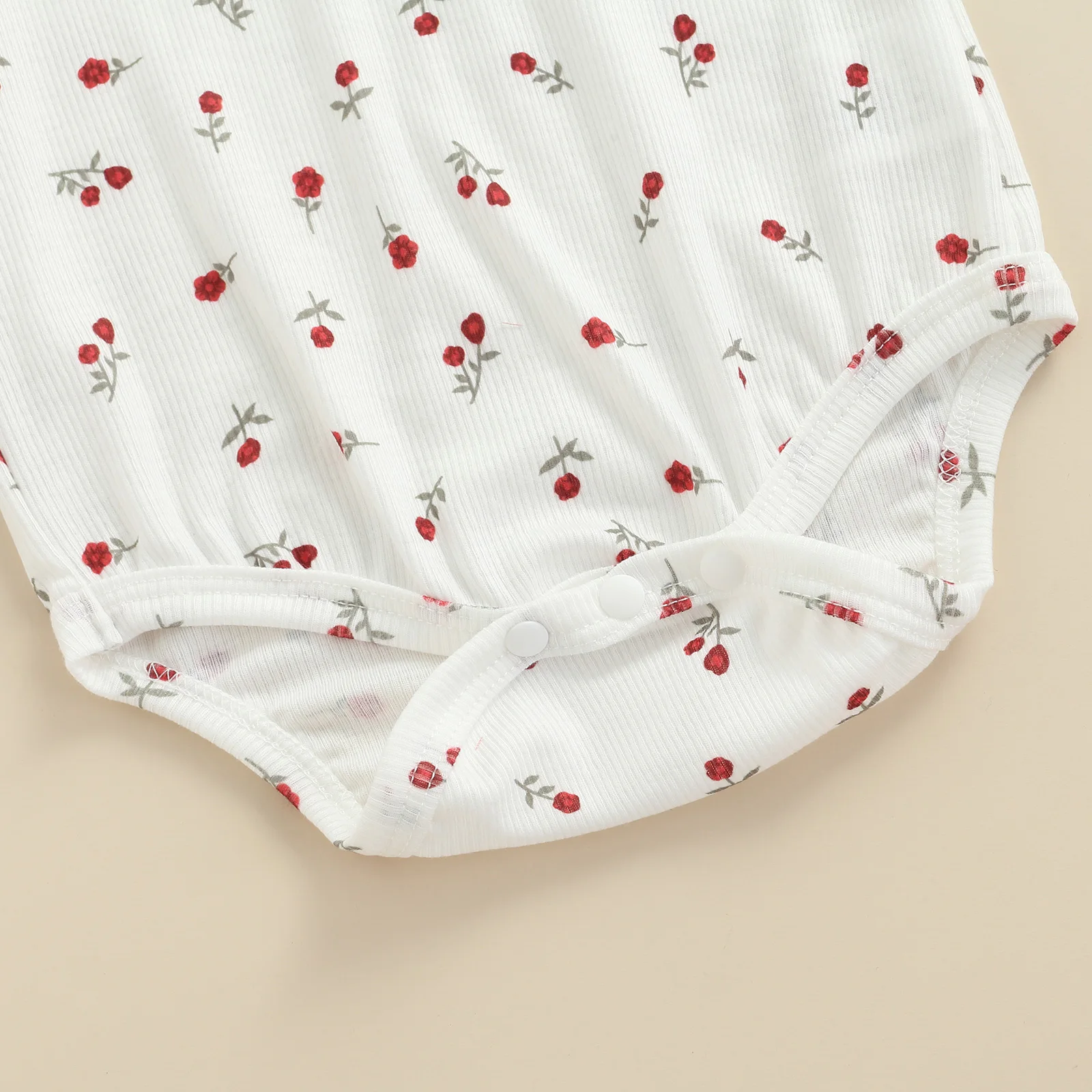 Infant Baby Girls Suit Spring Autumn Long Sleeve Floral Printed Romper Tops + Solid Color Ruffled Dress