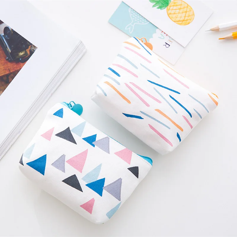 

2019 New Style Simple Cool Canvas Coin Purse Women's Hipster Japanese Korean Key Storgage Bag Mini Cute