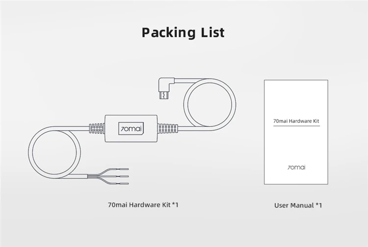 Headwire Elétrico 70Mai, GL UP02 USB, A800S A800 A500 A500S