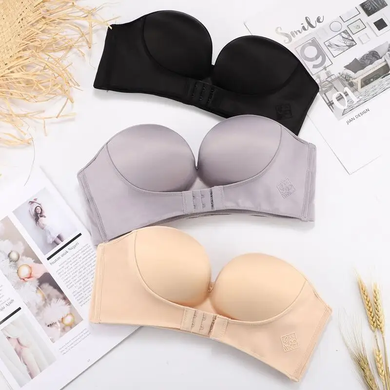 Sexy Invisible Bra Women‘s Underwear Front Closure Push Up Bralette Removable shoulder strap Brassiere For Wedding Gatherings 1