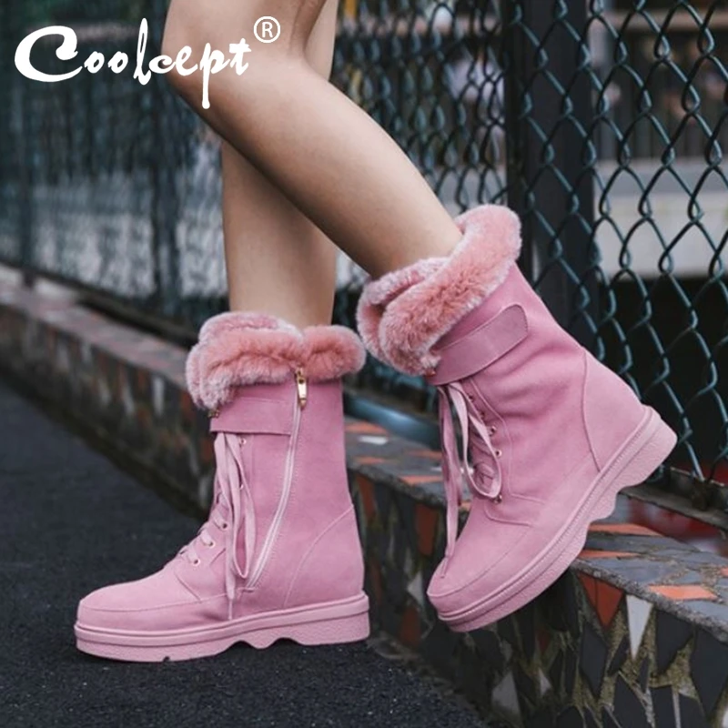 Женские зимние ботинки Coolcept из натуральной кожи с плюшевой подкладкой до