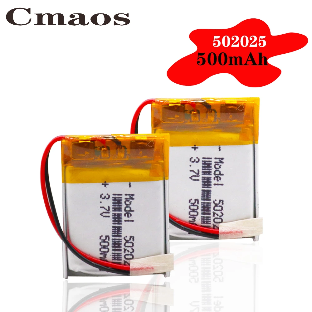 Batería recargable de litio de polímero 2/4, 502025 v, 3,7 mah, Bluetooth, auriculares, grabadora de voz, LED, batería li po, 1/500 Uds.| Baterías recargables| - AliExpress