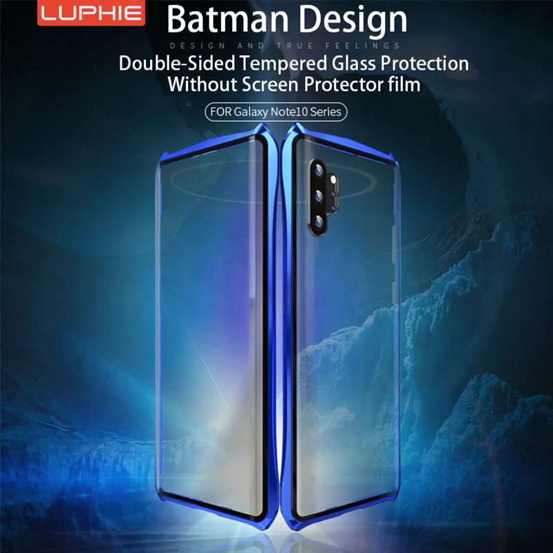 Магнитный чехол Luphie для Samsung Galaxy Note 10 Plus iphone 11 Pro Max полное переднее и заднее стекло