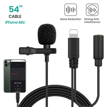 

Lavalier Lapel Microphone Earphone Jack Professional Clip-On with Omnidirectional Condenser Mic and Monitoring Input