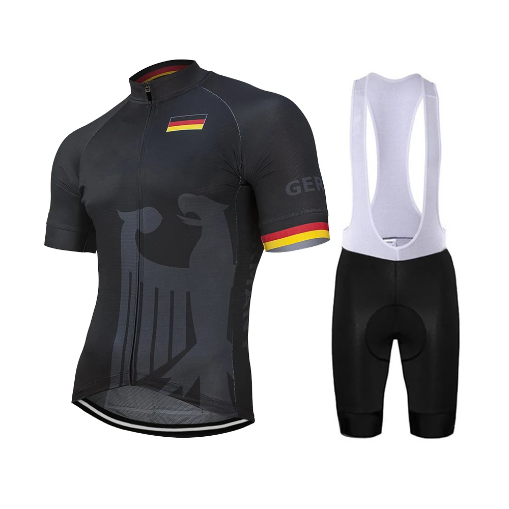 National-team-Germany-New-Summer-Cycling-Jersey-Set-Bike-Road-Mountain-Race-Black-Bike-Clothing-Bib