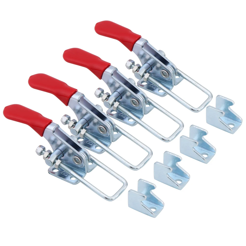 

4PCS Latch Type Toggle Clamps Set Hand Tool Metal Holding Capacity 163kg/360lbs GH-40323 Quick Fixture GH-40323