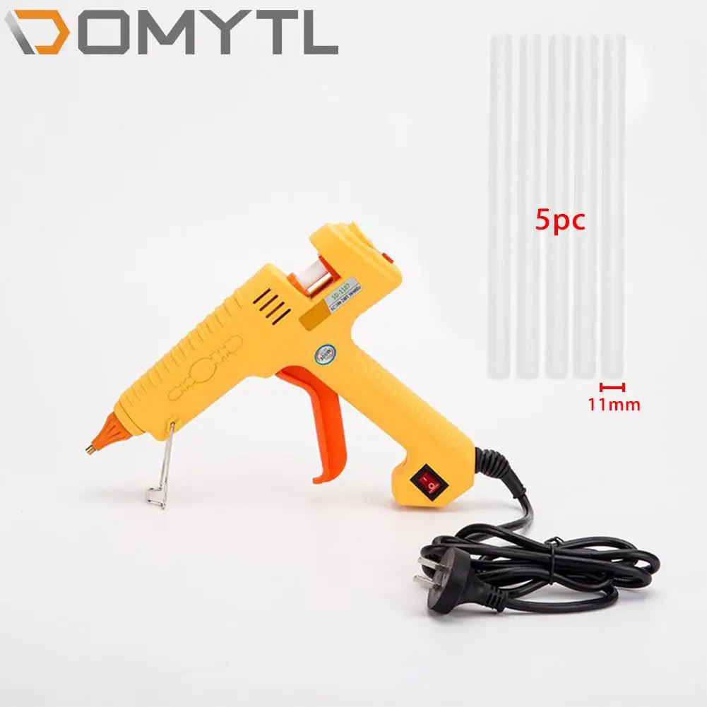 Hot Melt Gun/with Power Switch For Rapid Heating of 300W High Power Adjustable Temperature hot Melt Glue Gun +5 11mm Glue Sticks sugon t36 welding platform 220v 110v lead free 1s rapid heating soldering station 300w high power