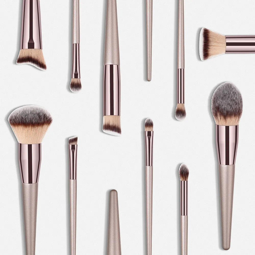 Luxury Champagne Makeup Brushes Set Foundation Cosmetic Eyebrow Eyeshadow Brush Makeup Brush Sets Tools brochas maquillaje W2