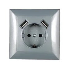 USB настенная розетка для зарядки телефона двойной USB Порты и разъёмы 5V 2A Usb electrique приз usb murale в комплект не входит; цвет серый; V1-01H