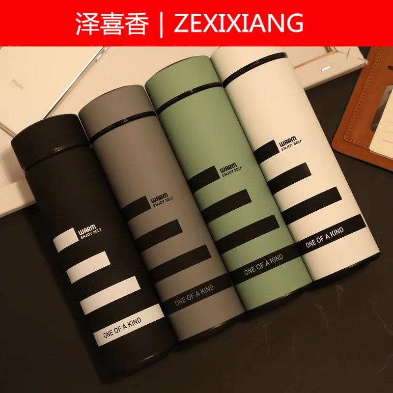 

Large-Volume Insulated Stainless Steel Bottle Men And Women Students Korean-style Fresh Literature And Art Cool Cup Men Business