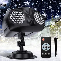 Projecteur Laser de noël à LED, imperméable conforme à la norme IP65, en forme de hibou, lumière blanche blanche blanche, effet flocon de neige 