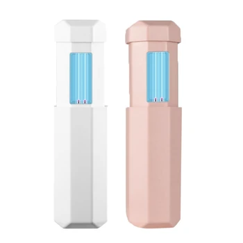 

2Pcs UV Sterilizers Lamp USB Charging UVC Handheld Ultraviolet Germicidal Lamp Travel for Jewelry Phones - White & Pink