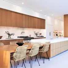 Armarios de cocina contemporáneos, mueble de panel plano con fregadero empotrado, encimeras de granito, modelo CK203, 2020