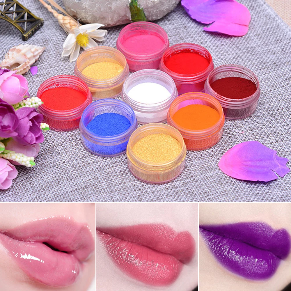 

DIY Lip Gloss Pigment Powder Pigment Lip Glaze Pigment for DIY Lipgloss Making Kit Long Lasting Lips Pigment Powder Comestics