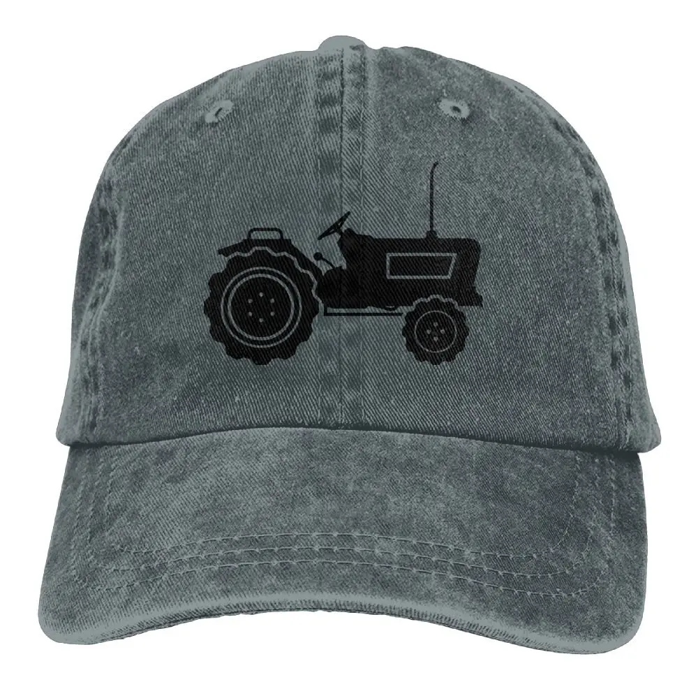 Черная Тракторная джинсовая кепка Регулируемая Мужская большая бейсболка