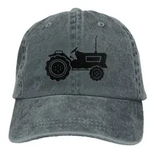 Черная Тракторная джинсовая кепка Регулируемая Мужская большая бейсболка