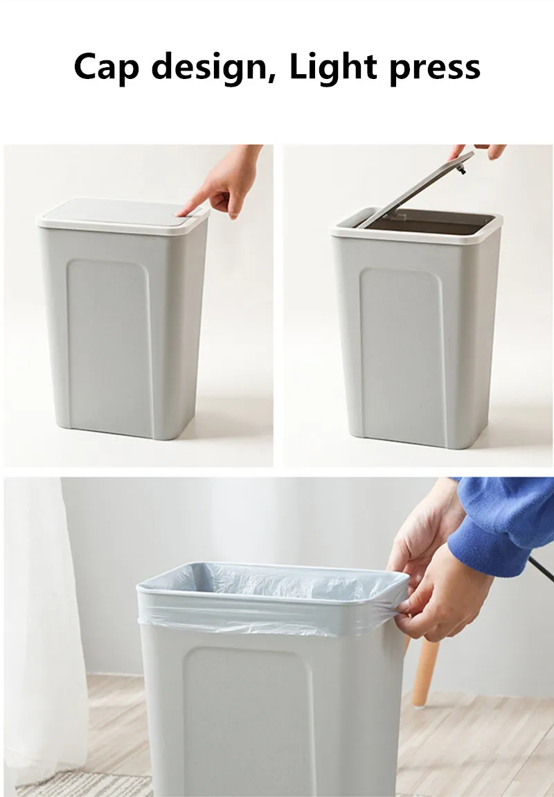 Скандинавские прессованные мусорные корзины креативная большая гостиная ванная комната мусорные узкие мусорные ящики Многофункциональные бытовые покрытые ведра