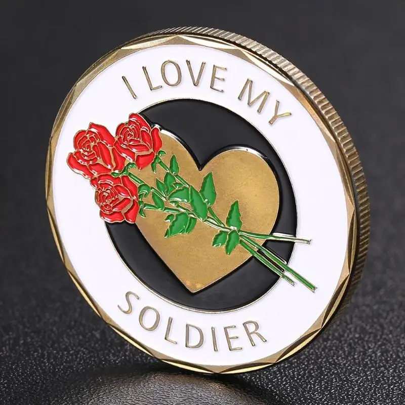 Gold Plated Bitcoin Coin Rose Flower Cupid Arrow Commemorative Coin Bitcoin Collection Souvenir Gift Metal Antique Imitation
