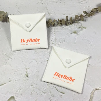 

Cotton flap cotton bag Jewelry Gift earring Pouch can print logo Birthday Wedding Party gift Bag