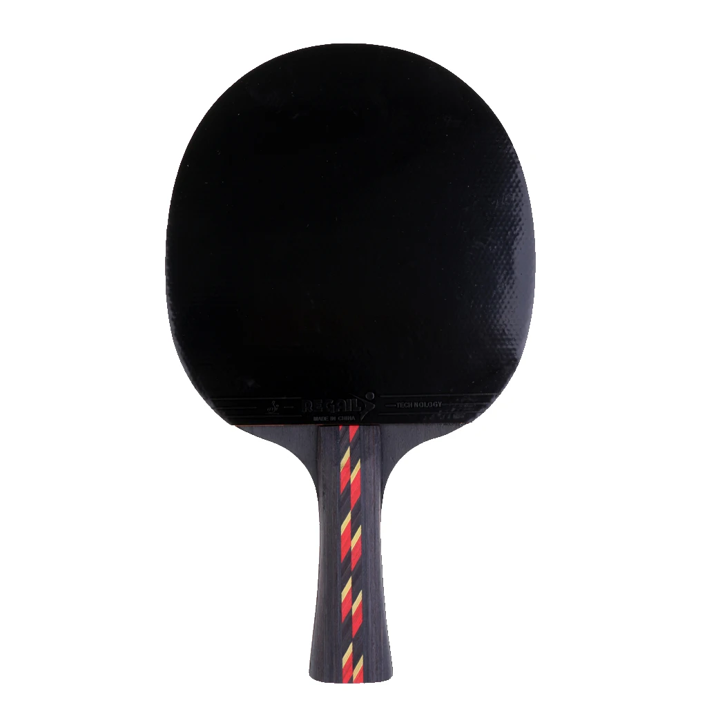 Деревянная резиновая ракетка для пинг-понга с длинной ручкой, ракетка для настольного тенниса, Стильный чехол с шариком