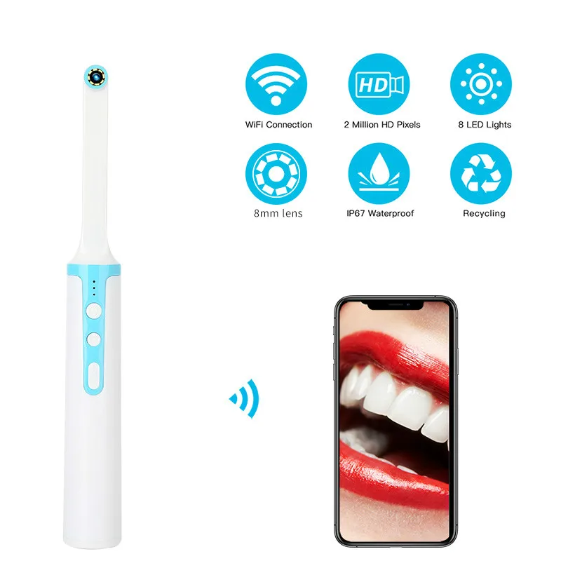 

2.0MP WiFi Dental Camera HD Intraoral Endoscope With 8 Led lights Inspection for Dentist Oral Real-time Video Dental Tools