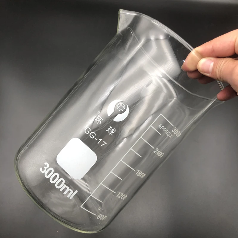 

3000mL Lab Glass Beaker Kitchen Laboratory Measuring Cup High Temperature Tesistance Borosilicate 3.3