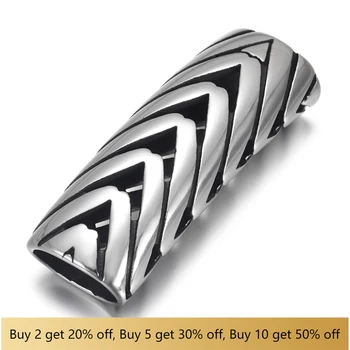 

316L Stainless Steel Slider Curved Flat Tube Beads Polished 12x6mm Hole Bead Slide Charms DIY Accessories for Jewelry Making