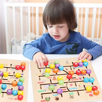 

Wooden Digitals Alphabet Learning Arithmetic Maze Matching Board Kids Math Toy Baby Logic Thinking Intellectual Development Toy