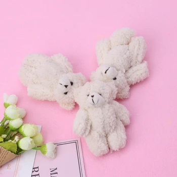 

New Mini Stuffed Bear Plush Toys White Gummy Bears Animal Toy Key Chain
