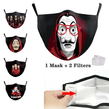 

Mouth Mask PM2.5 Mask La Casa De Papel Print Face Masks Breathable Mask Reusable Anti Pollution Dust-proof Windproof Mouth Cover