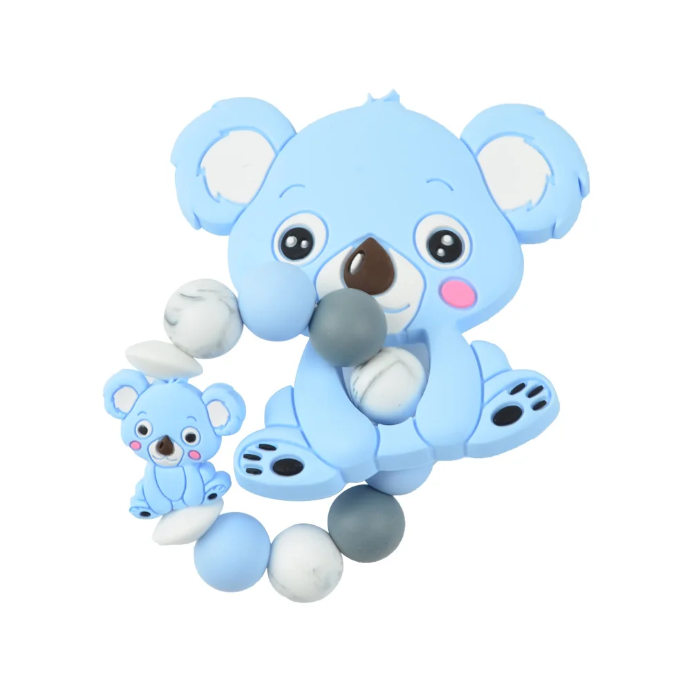 koala 05 LOFCA детский браслет для прорезывающихся зубов пустышка цепь детский продукт пищевой Перл силиконовый бисер ребенок прорезывание зубов игрушки DIY цепочка для прорезывания зубов - Цвет: koala 05