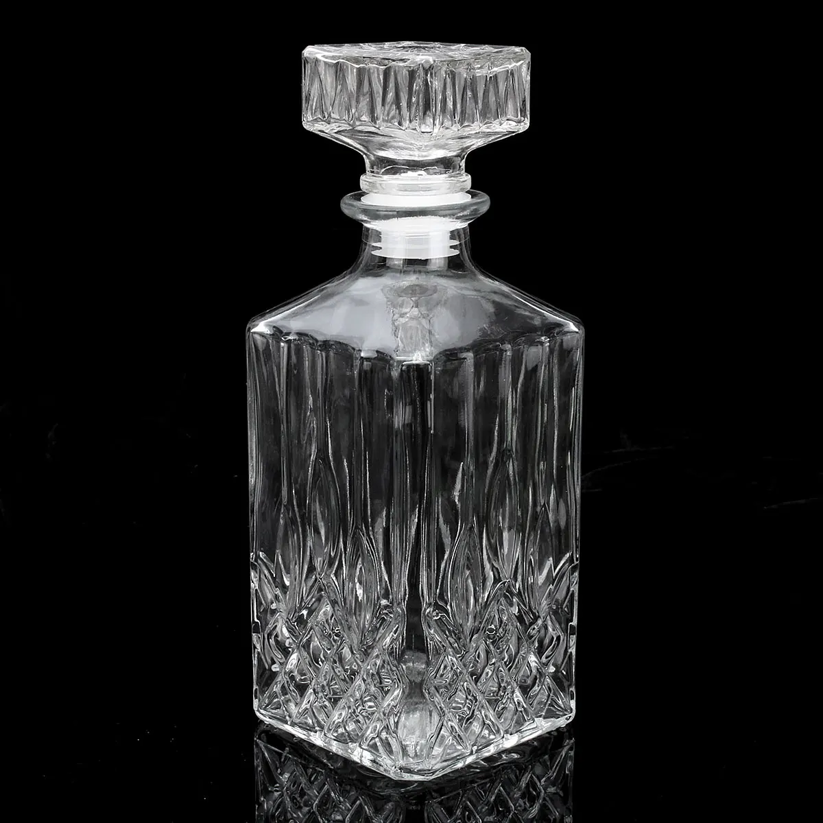 1piece 800ml Diamond Glass Bottle Pourer Vintage Glass Liquor Whiskey