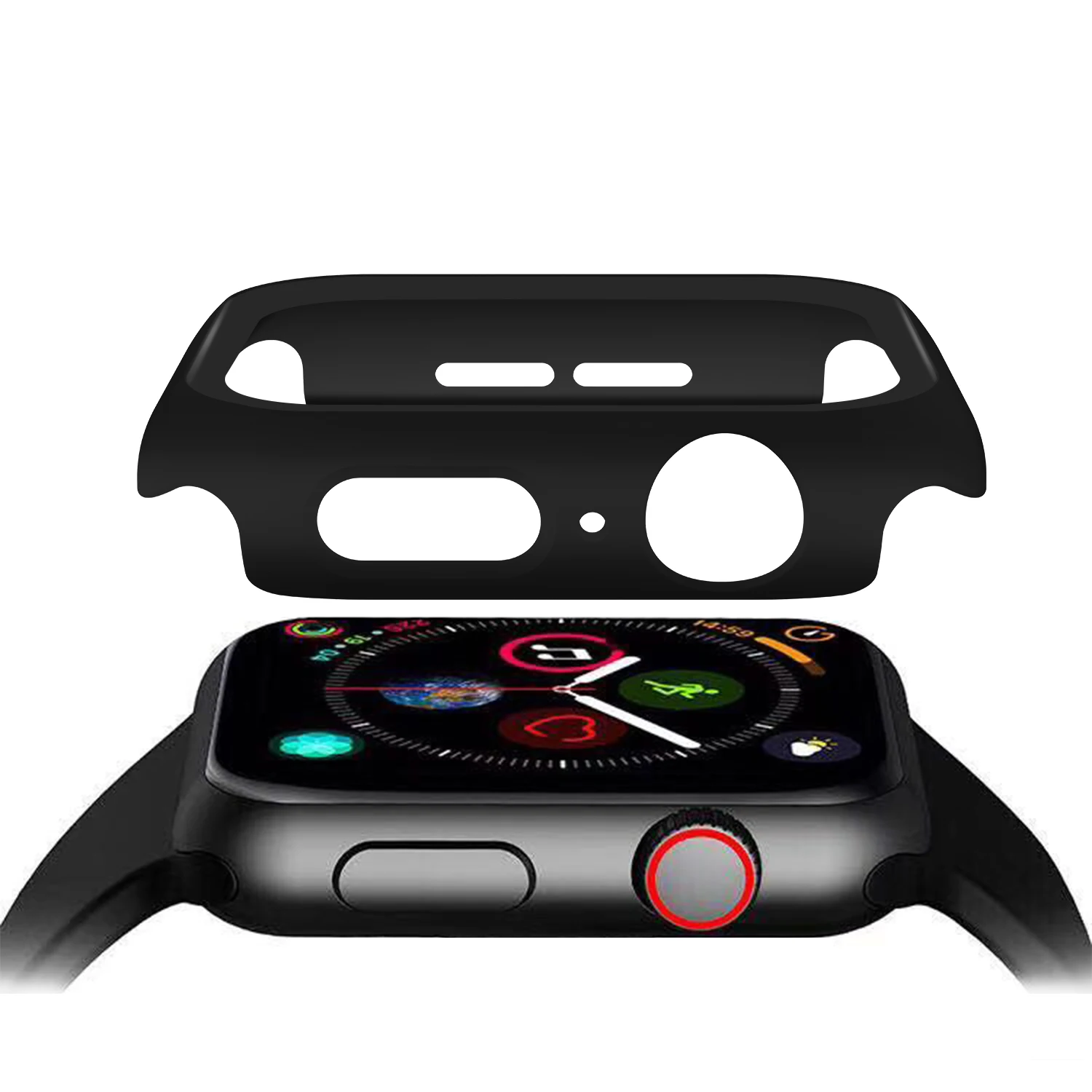 Защитный чехол для Apple Watch 5 4 3 2 1 40 мм 44 3D закаленное стекло на весь экран защита