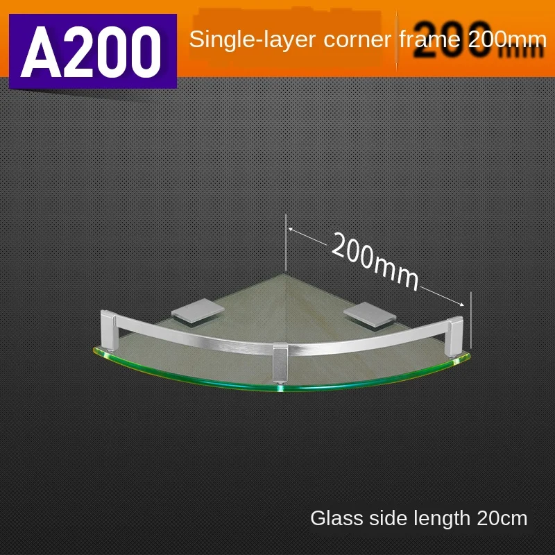 Алюминиевая угловая полка для ванной комнаты подвесная треугольная стойка