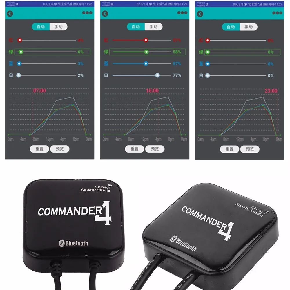 Chihiros WRGB светильник Диммер управления ler модулятор Commander4 Bluetooth приложение