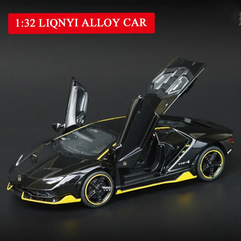 

1:32 Simulation Rambo LP770-4 alloy sports car model with Pull Back and cool light acousto-optic car model kids toy for Children