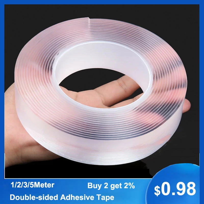 1 2 3 5m Nano Tape Waterproof Wall Sticker Double Sided Tape Transparent Tracsless Removable Strong Adhesive Tape Home Gekkotap Tape Aliexpress