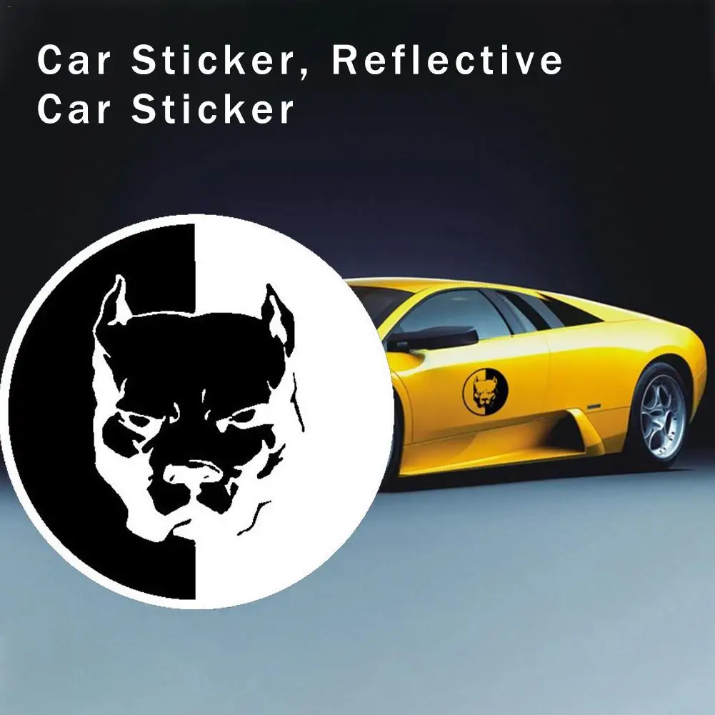 

Creative Reflective Car Sticker Funny Dog Unique Fashion Personality Motorcycle Decals Bulldog Animal Cartoon Car Decorations