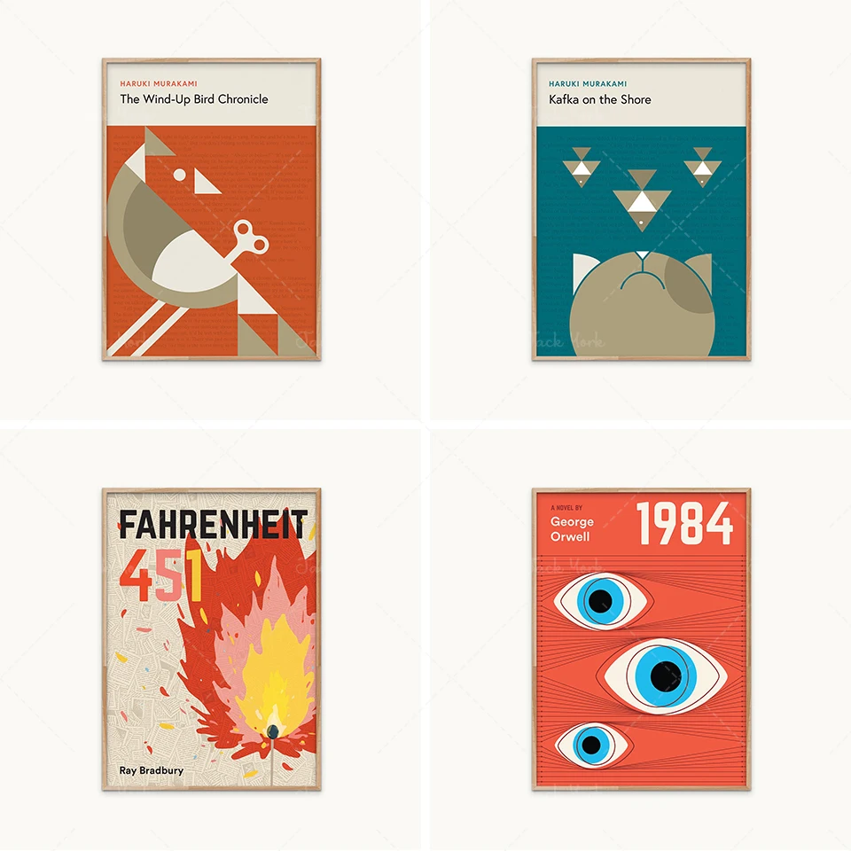Haruki Murakami Poster Collection | The Wind-Up Bird Chronicle Print | Norwegian Wood | Kafka on the Shore | Minimal art