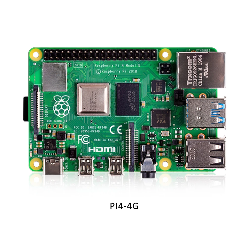 Официальный Raspberry Pi 4 модель B-4GB комплект ОЗУ+ подлинный Pi 4 ABS скользящий чехол+ EU type-C 5 В/3A линия питания и зарядное устройство+ радиатор