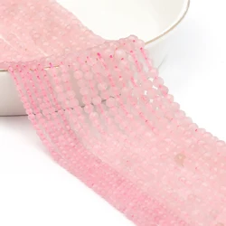 Natural Blue Sandstone Faceted Mineral Beads for DIY Jewelry and Gifts, 15'' Strand (Rose quartz)
