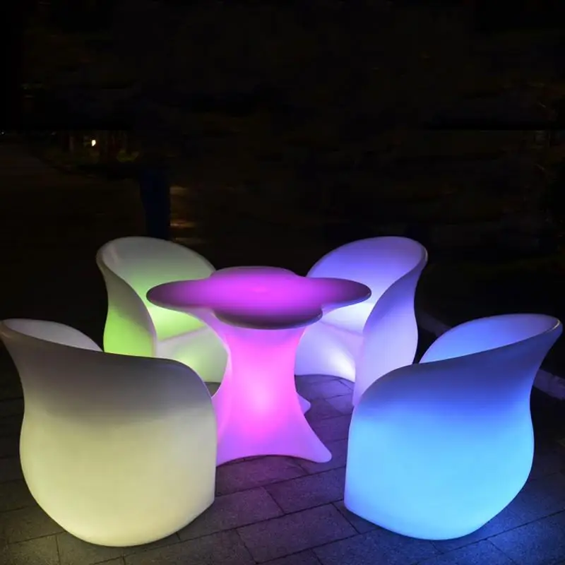 LED Rechargeable lilluminated Leisure Chair Armchair glowing led bar chair Living Room Furniture bar disco Salon supplies