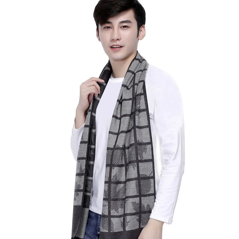 

2020 Luxury Design Men Scarf Foulard Plaid Scarves Poncho Casual Winter Scarfs Male Bufandas Hombre