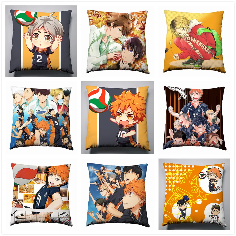 Аниме Haikyuu! Шелковая наволочка чехол для подушки на сиденье постельные