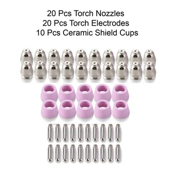 

50Pcs/set CUT5060-050 Plasma Cutter Consumables Nozzles Electrodes And Cups
