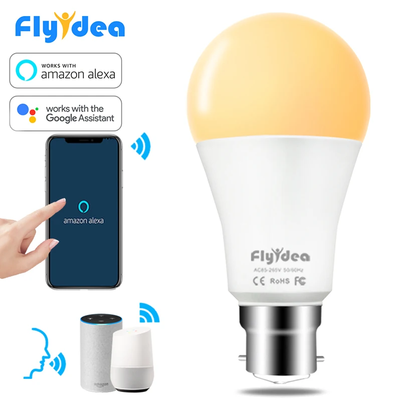 Светодиодная лампочка 15 Вт B22 с Wi Fi и дистанционным управлением через приложение