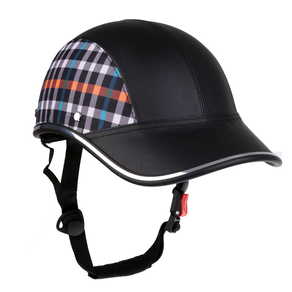 Baseball Cap Style Motorcycle Bike Helmet Anti-UV Safety Hat Visor Adjustable Safety Bicycle Helmet Head Protector