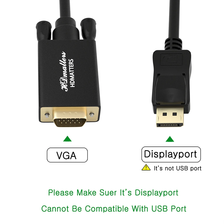 HD 1080P Displayport-VGA  ̺ Male-Male ȯ, DisplayPort DP VGA ̺ TV ڽ PC Ʈ  
