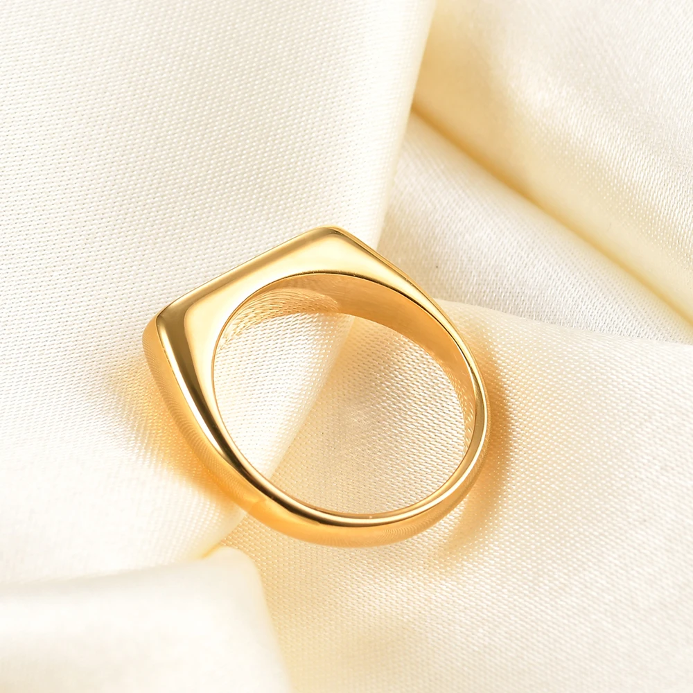 2021 New Ins Style Matching Drop Glaze Gold Statement Rings For Women Christmas Gift Stainless Steel Gothic Jewelry Accessories