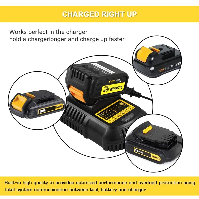 Cordless Power Tools Li-Ion Battery Charger For 14.4V 18V 20V Dcb101 Dcb200 Dcb140 Dcb105 Dcb2